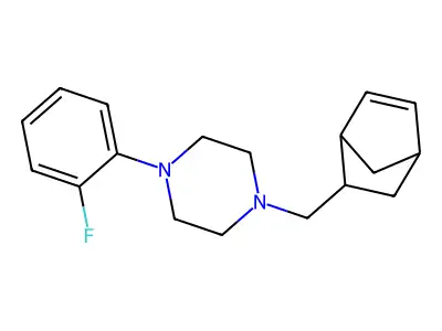 1-(Bicyclo[2.2.1]hept-5-en-2-ylmethyl)-4-(2-fluorophenyl)piperazine structure