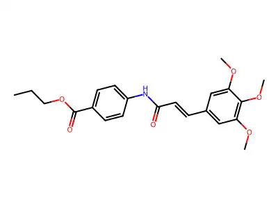 propyl 4-[(2E)-3-(3,4,5-trimethoxyphenyl)prop-2-enoylamino]benzoate structure