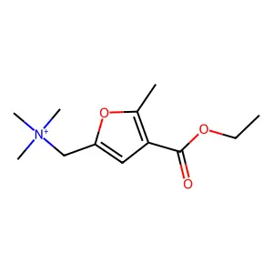 2-Furanmethanaminium, 4-(ethoxycarbonyl)-N,N,N,5-tetramethyl- structure