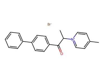 1-(1-([1,1'-Biphenyl]-4-yl)-1-oxopropan-2-yl)-4-methylpyridin-1-ium bromide structure