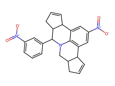 2-nitro-7-{3-nitrophenyl}-3b,6,6a,7,9,9a,10,12a-octahydrocyclopenta[c]cyclopenta[4,5]pyrido[3,2,1-ij]quinoline structure