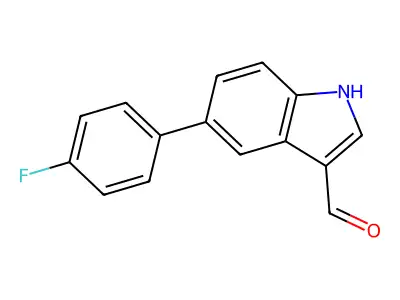 5-(4-fluorophenyl)-1H-indole-3-carbaldehyde structure