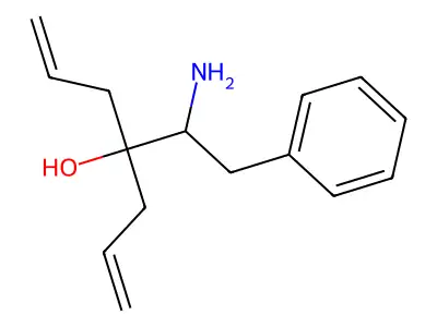 4-(1-Amino-2-phenylethyl)hepta-1,6-dien-4-ol structure