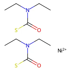 bis(N,N-diethylcarbamothioate);nickel(2+) structure