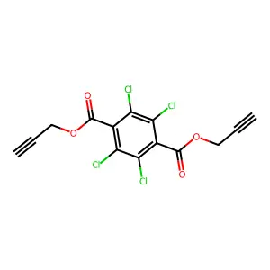 Diprop-2-ynyl 2,3,5,6-tetrachlorobenzene-1,4-dicarboxylate structure