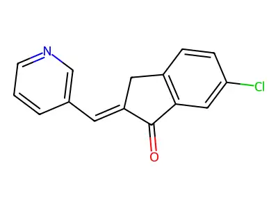 6-chloro-2-(pyridin-3-ylmethylidene)-3H-inden-1-one structure