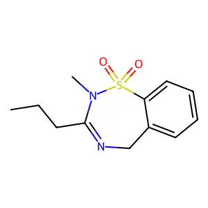 1,2,4-Benzothiadiazepine, 2,5-dihydro-2-methyl-3-propyl-, 1,1-dioxide structure