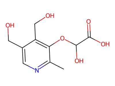 2-((4,5-Bis(hydroxymethyl)-2-methylpyridin-3-yl)oxy)-2-hydroxyacetic acid structure
