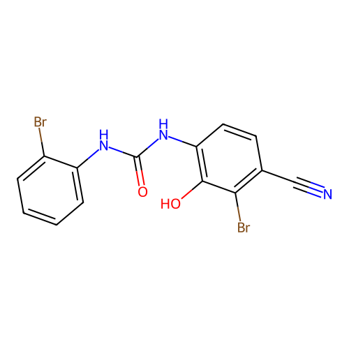 1-(3-Bromo-4-cyano-2-hydroxyphenyl)-3-(2-bromophenyl)urea structure
