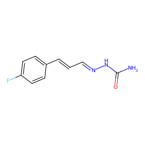 (2E)-2-[(2E)-3-(4-fluorophenyl)prop-2-en-1-ylidene]hydrazinecarboxamide structure
