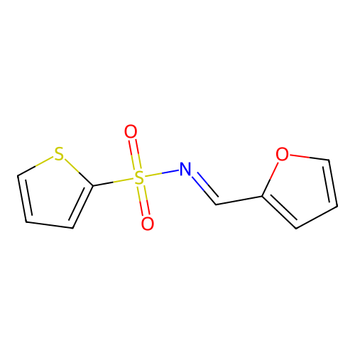N-[(E)-furan-2-ylmethylidene]thiophene-2-sulfonamide structure