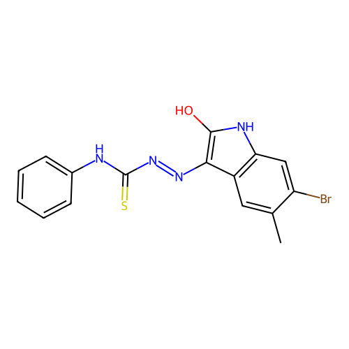 1-[(6-Bromo-5-methyl-2-oxoindol-3-yl)amino]-3-phenylthiourea structure