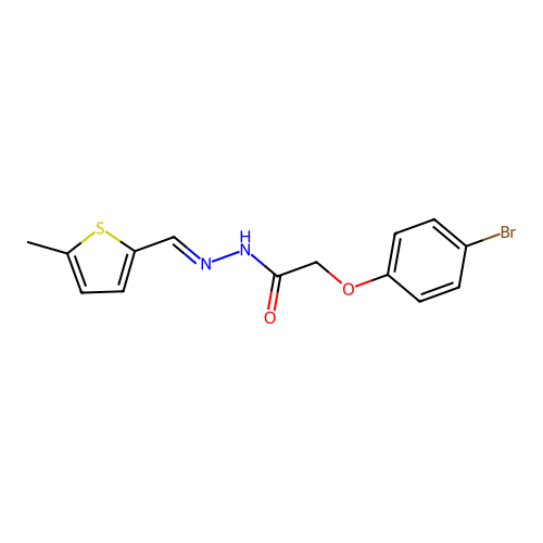2-(4-bromophenoxy)-N'-[(5-methylthien-2-yl)methylene]acetohydrazide structure