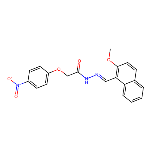 2-{4-nitrophenoxy}-N'-[(2-methoxy-1-naphthyl)methylene]acetohydrazide structure