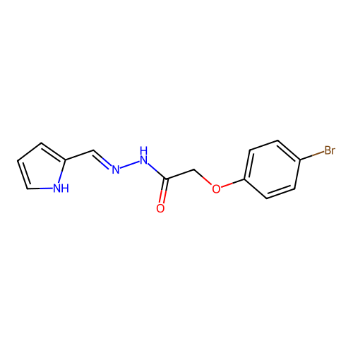 2-(4-bromophenoxy)-N-(1H-pyrrol-2-ylmethylideneamino)acetamide structure
