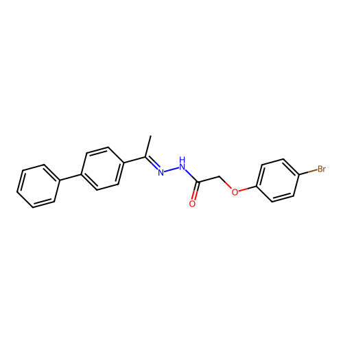 N'-[(1E)-1-(biphenyl-4-yl)ethylidene]-2-(4-bromophenoxy)acetohydrazide structure