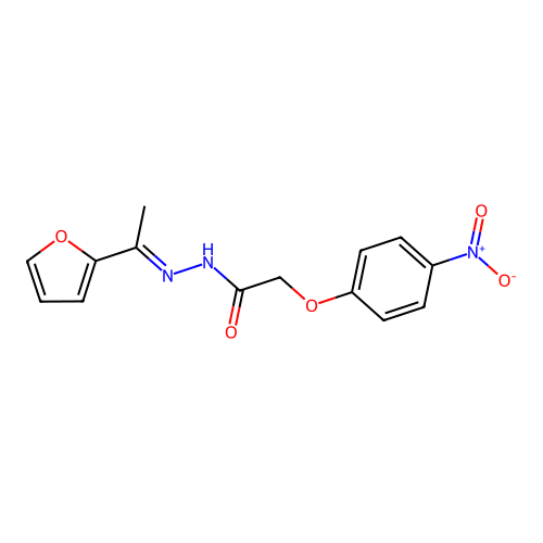 N'-[(1E)-1-(furan-2-yl)ethylidene]-2-(4-nitrophenoxy)acetohydrazide structure