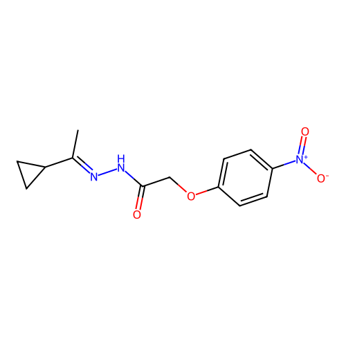 N'-(1-cyclopropylethylidene)-2-{4-nitrophenoxy}acetohydrazide structure