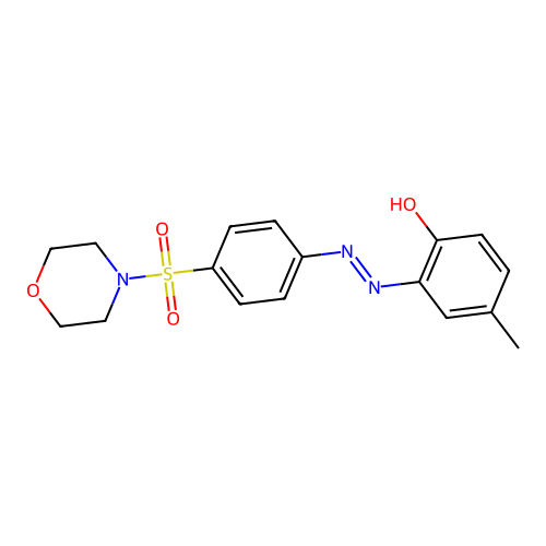 4-methyl-2-{(E)-[4-(morpholin-4-ylsulfonyl)phenyl]diazenyl}phenol structure