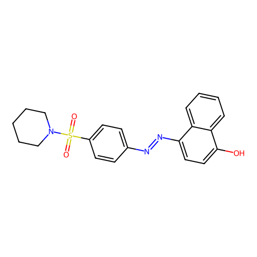 ({4-[(4-Hydroxynaphthyl)diazenyl]phenyl}sulfonyl)piperidine structure