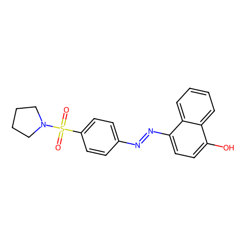 4-{(E)-[4-(pyrrolidin-1-ylsulfonyl)phenyl]diazenyl}naphthalen-1-ol structure