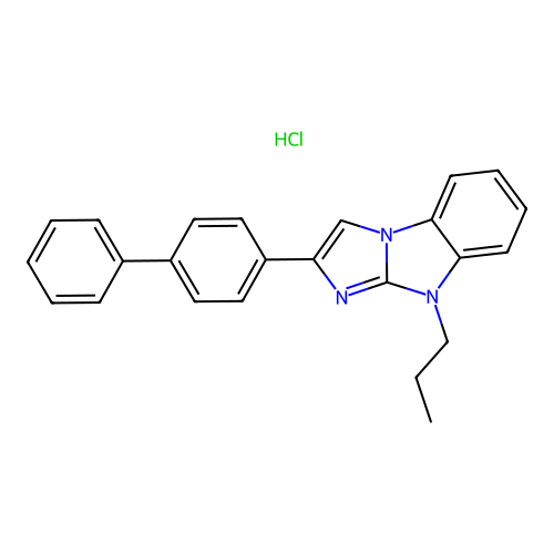 2-(4-phenylphenyl)-4-propylimidazo[1,2-a]benzimidazole hydrochloride structure