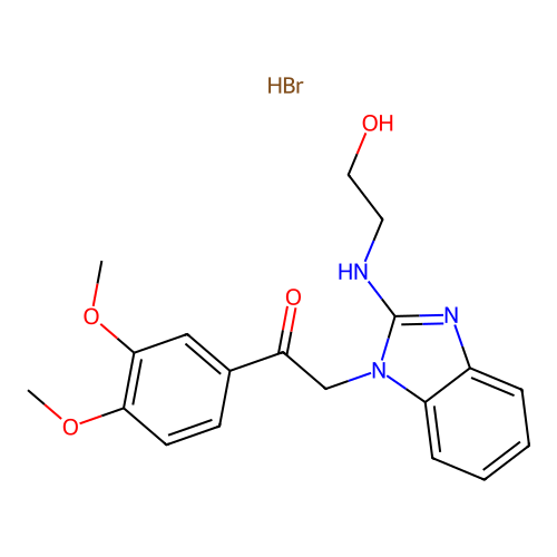 1-(3,4-Dimethoxy-phenyl)-2-[2-(2-hydroxy-ethylamino)-benzoimidazol-1-yl]-ethanone structure