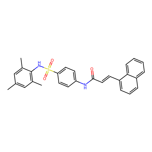 N-{4-[(mesitylamino)sulfonyl]phenyl}-3-(1-naphthyl)acrylamide structure