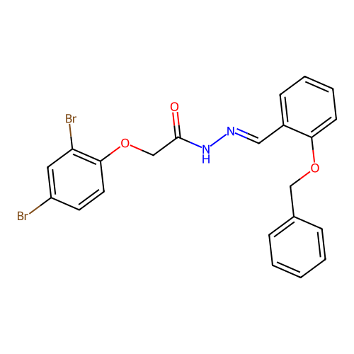 N'-[2-(benzyloxy)benzylidene]-2-(2,4-dibromophenoxy)acetohydrazide structure