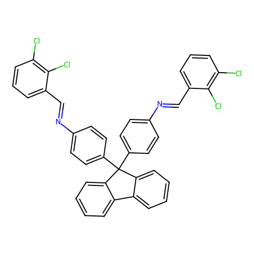 4,4'-(9H-fluorene-9,9-diyl)bis{N-[(E)-(2,3-dichlorophenyl)methylidene]aniline} structure