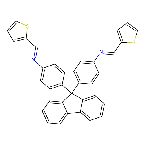 9,9-Bis[4-[(2-thienylmethylene)amino]phenyl]-9H-fluorene structure