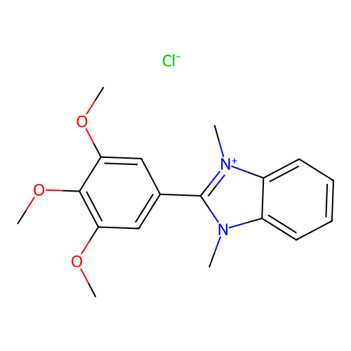 1,3-dimethyl-2-(3,4,5-trimethoxyphenyl)-1H-benzo[d]imidazol-3-ium chloride structure