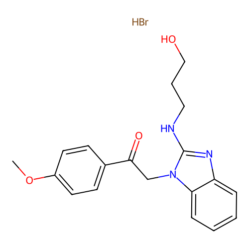 2-[2-(3-Hydroxy-propylamino)-benzoimidazol-1-yl]-1-(4-methoxy-phenyl)-ethanone structure