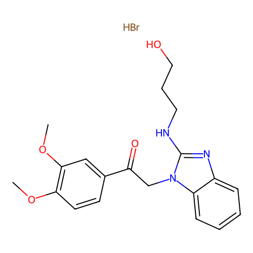 1-(3,4-Dimethoxy-phenyl)-2-[2-(3-hydroxy-propylamino)-benzoimidazol-1-yl]-ethanone structure
