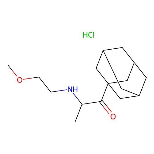 1-(1-adamantyl)-2-(2-methoxyethylamino)propan-1-one hydrochloride structure