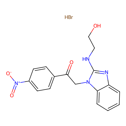 2-[2-(2-Hydroxy-ethylamino)-benzoimidazol-1-yl]-1-(4-nitro-phenyl)-ethanone structure