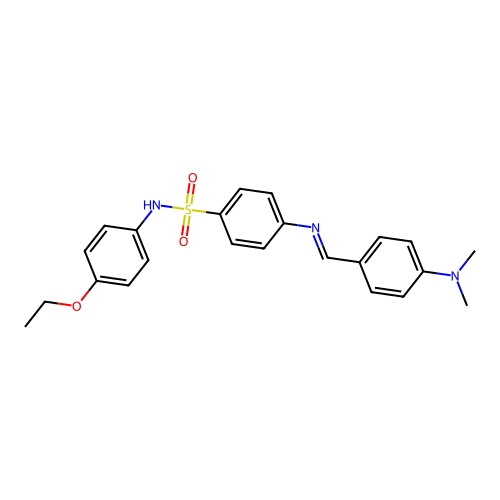 4-{[4-(dimethylamino)benzylidene]amino}-N-(4-ethoxyphenyl)benzenesulfonamide structure