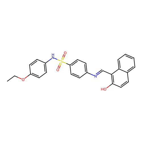 N-(4-ethoxyphenyl)-4-{[(2-hydroxy-1-naphthyl)methylene]amino}benzenesulfonamide structure