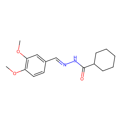 N-[(3,4-dimethoxyphenyl)methylideneamino]cyclohexanecarboxamide structure