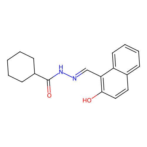 N-[(2-hydroxynaphthalen-1-yl)methylideneamino]cyclohexanecarboxamide structure
