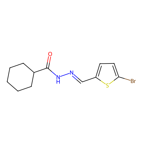 N'-[(5-bromo-2-thienyl)methylene]cyclohexanecarbohydrazide structure