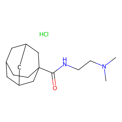 (1R,3r,8S)-N-(2-(dimethylamino)ethyl)tricyclo[4.3.1.1(3,8)]undecane-3-carboxamide hydrochloride structure