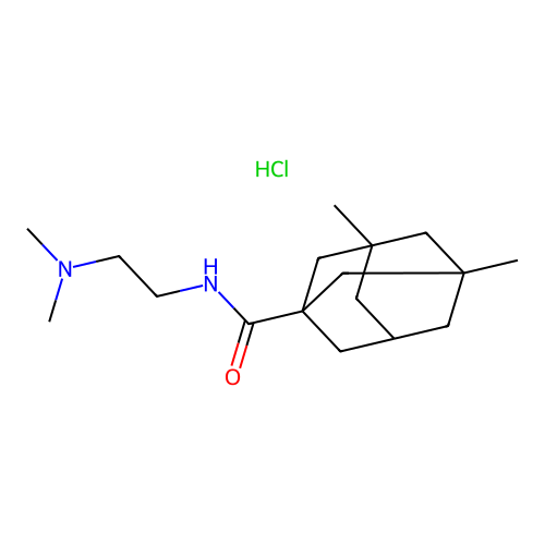 (1r,3R,5S,7r)-N-(2-(dimethylamino)ethyl)-3,5-dimethyladamantane-1-carboxamide hydrochloride structure