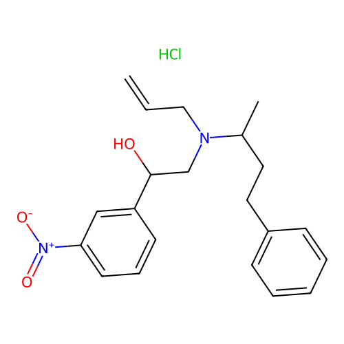 2-[Allyl-(1-methyl-3-phenyl-propyl)-amino]-1-(3-nitro-phenyl)-ethanol structure