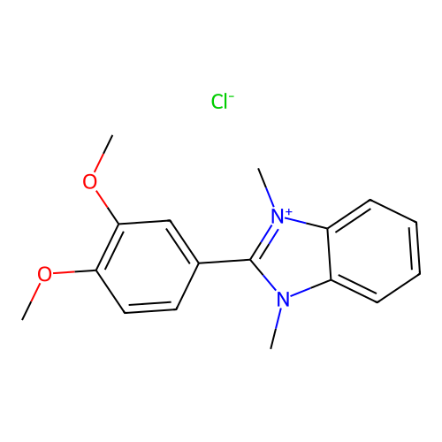 2-(3,4-dimethoxyphenyl)-1,3-dimethyl-1H-benzo[d]imidazol-3-ium chloride structure