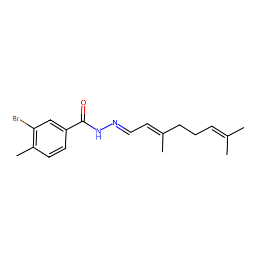 3-bromo-N'-[(1E,2E)-3,7-dimethylocta-2,6-dien-1-ylidene]-4-methylbenzohydrazide structure
