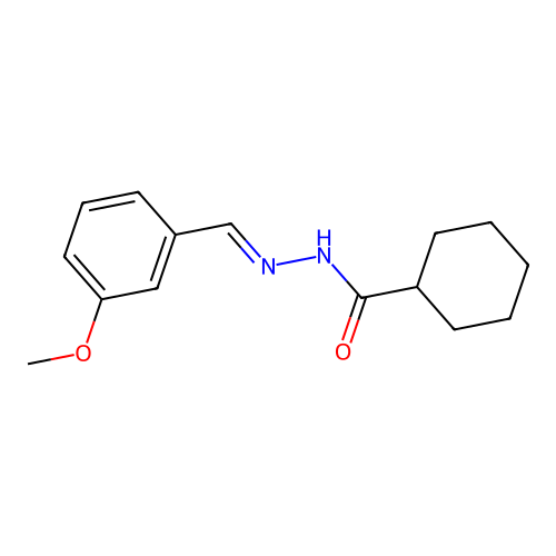 N-[(3-methoxyphenyl)methylideneamino]cyclohexanecarboxamide structure