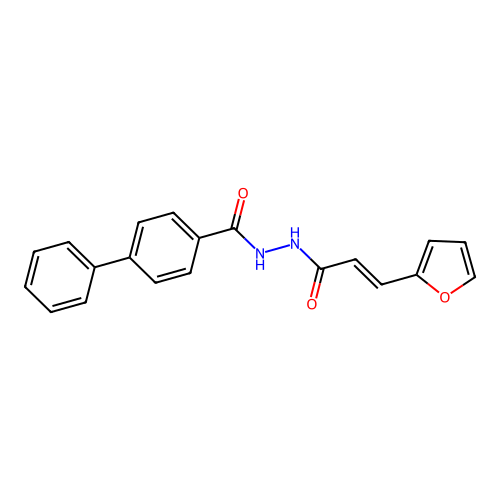N'-[(2E)-3-(furan-2-yl)prop-2-enoyl]biphenyl-4-carbohydrazide structure