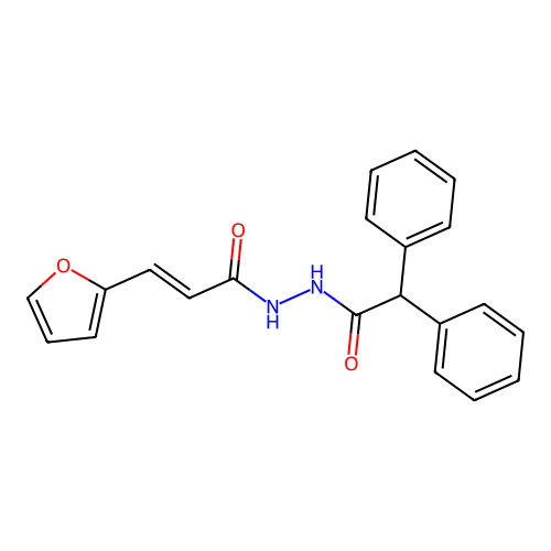 (2E)-N'-(diphenylacetyl)-3-(furan-2-yl)prop-2-enehydrazide structure