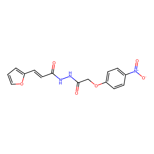 N'-[3-(2-furyl)acryloyl]-2-{4-nitrophenoxy}acetohydrazide structure